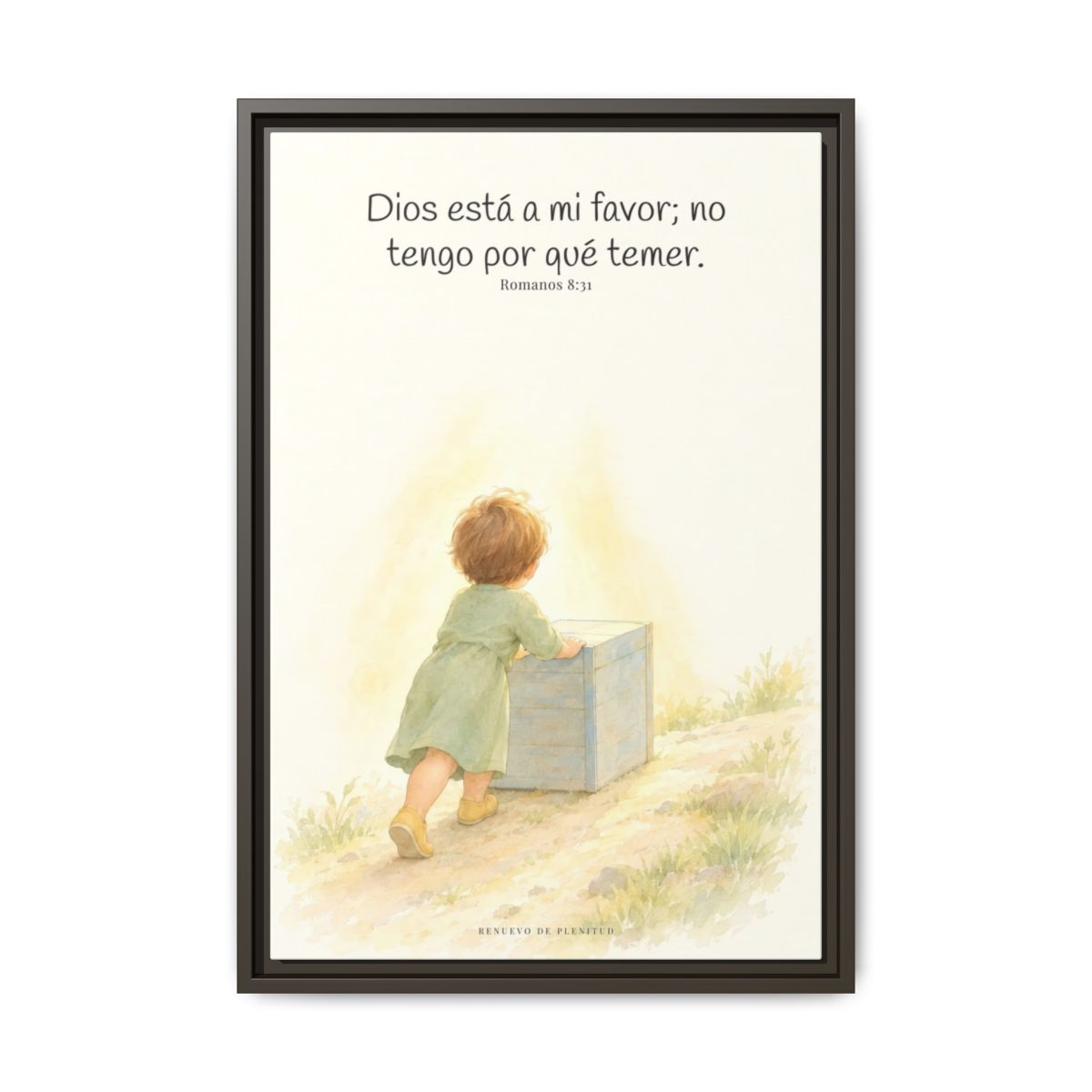Dios está a mi favor — Lienzo Cristiano Enmarcado | Romanos 8:31 — 16×24 pulgadas, marco espresso, vista frontal