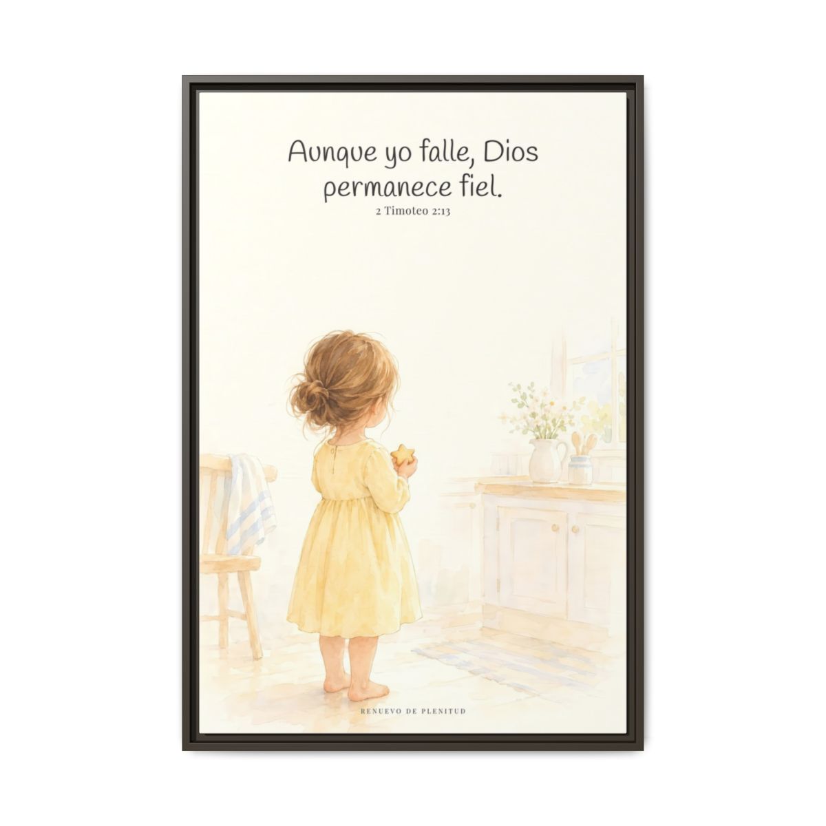 Dios permanece fiel — Lienzo Cristiano Enmarcado | 2 Timoteo 2:13 — 24×36 pulgadas, marco espresso, vista frontal