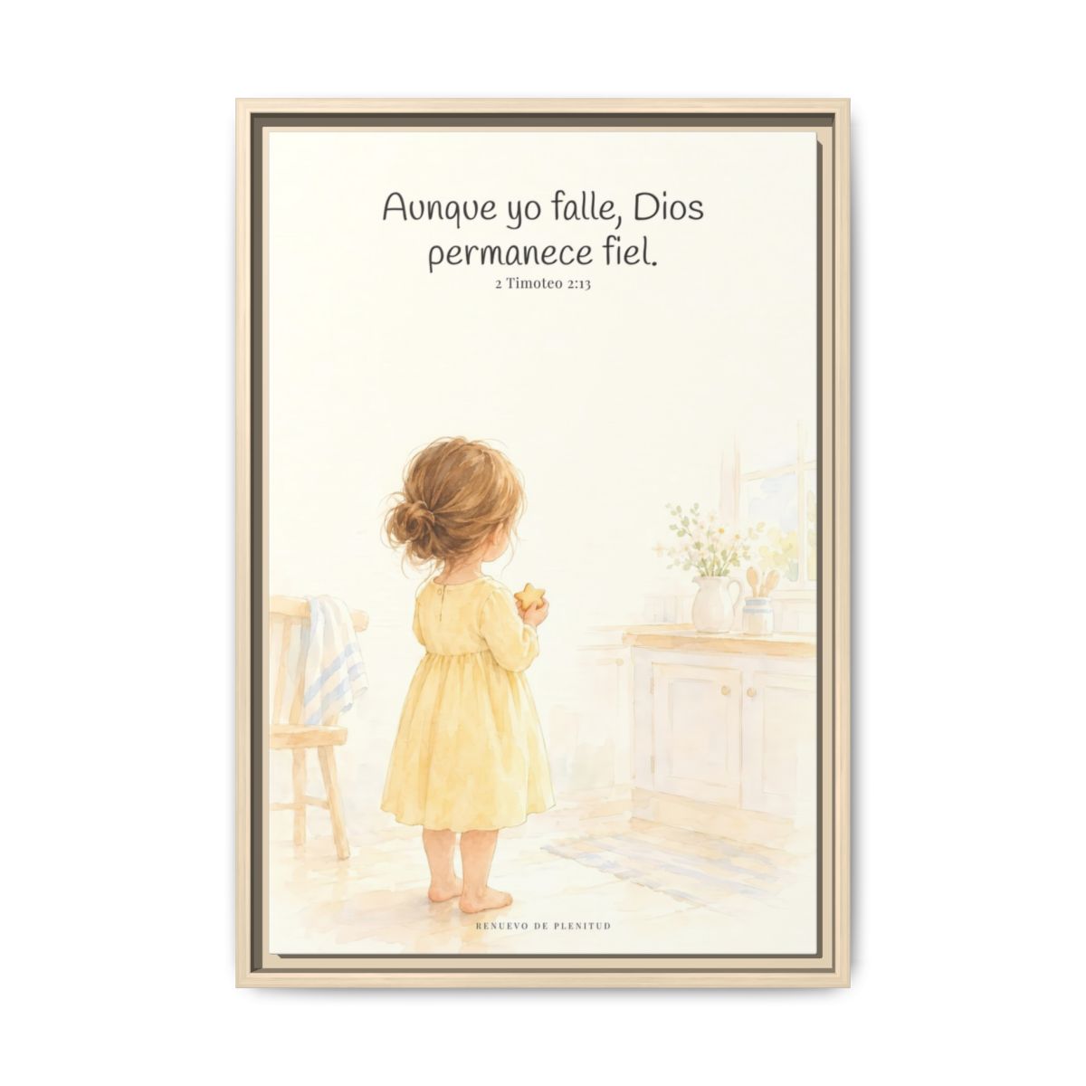 Dios permanece fiel — Lienzo Cristiano Enmarcado | 2 Timoteo 2:13 — 16×24 pulgadas, marco natural, vista frontal