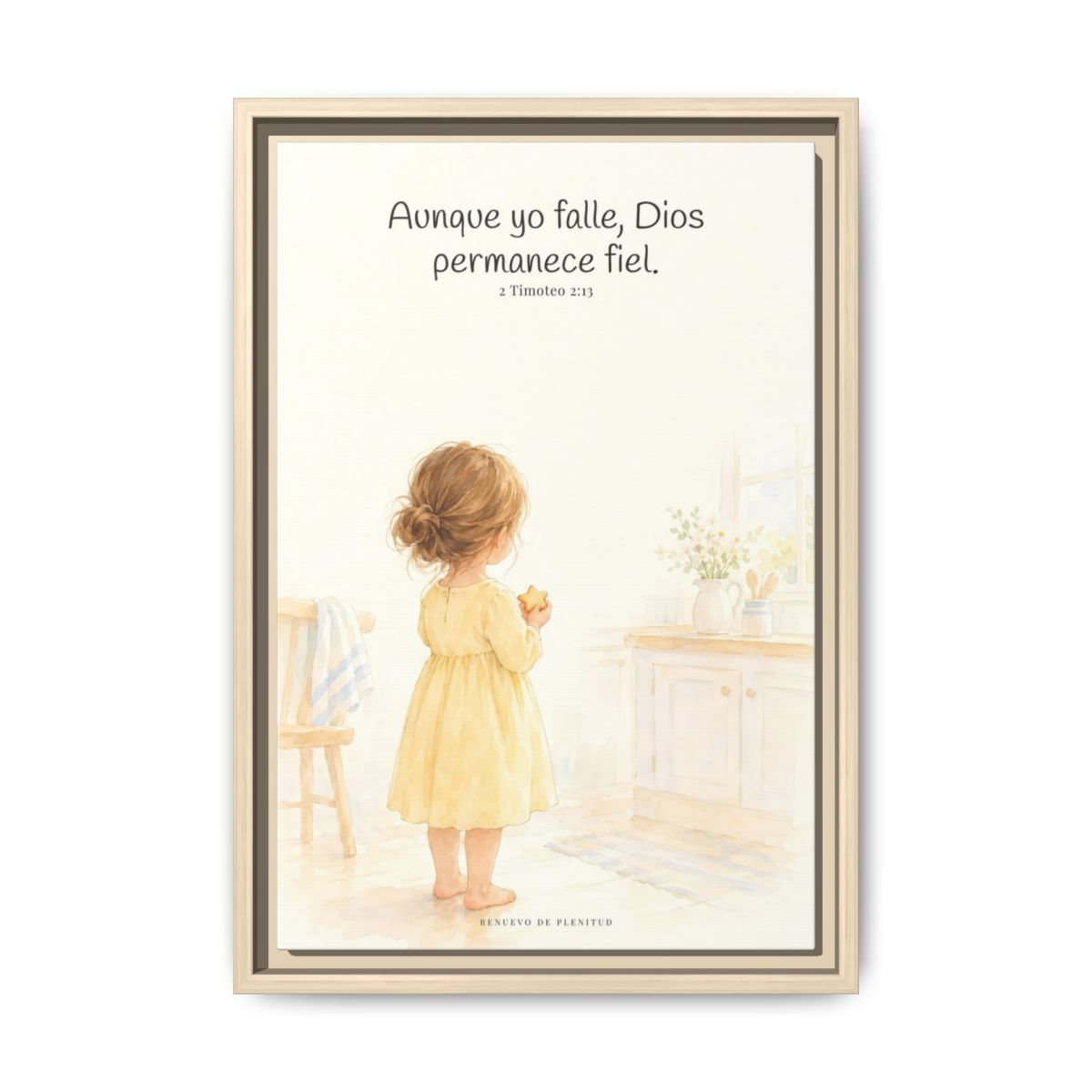 Dios permanece fiel — Lienzo Cristiano Enmarcado | 2 Timoteo 2:13 — 12×18 pulgadas, marco natural, vista frontal