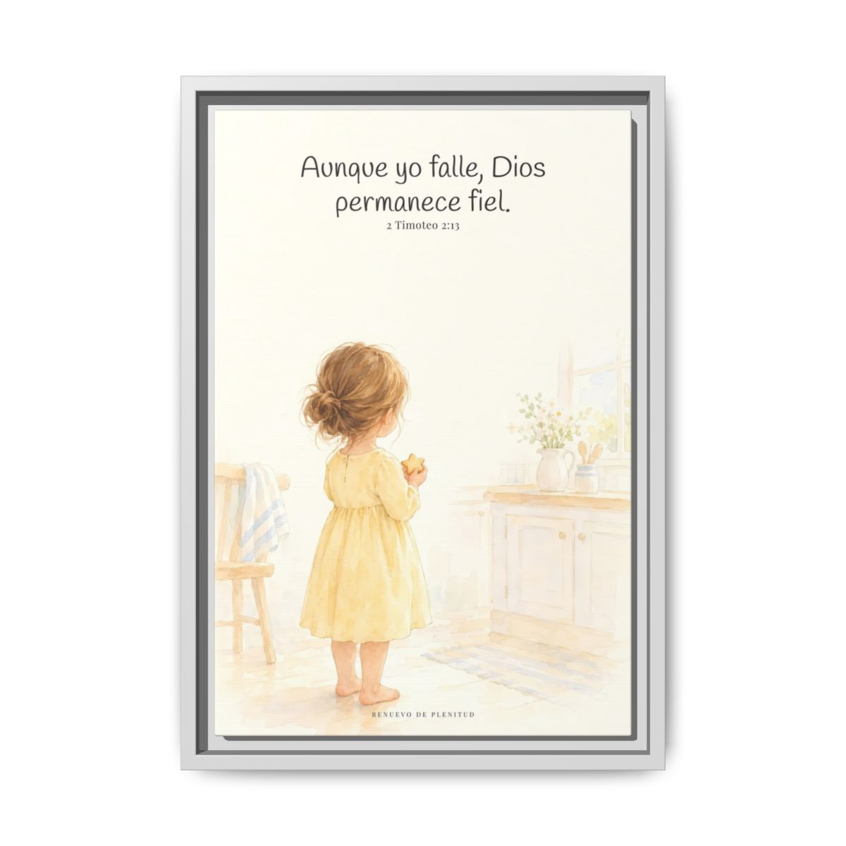 Dios permanece fiel — Lienzo Cristiano Enmarcado | 2 Timoteo 2:13 — 12×18 pulgadas, marco blanco, vista frontal