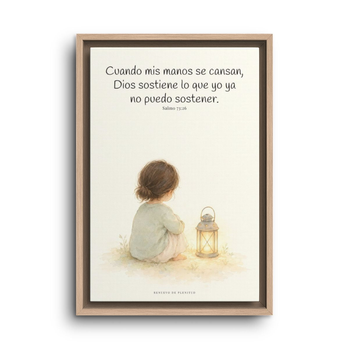 Dios sostiene lo que yo ya no puedo sostener | Cuadro cristiano enmarcado | Salmo 73:26 — 12×18 pulgadas, marco natural, vista frontal