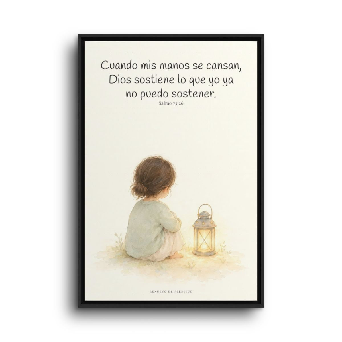 Dios sostiene lo que yo ya no puedo sostener | Cuadro cristiano enmarcado | Salmo 73:26 — 24×36 pulgadas, marco negro, vista frontal