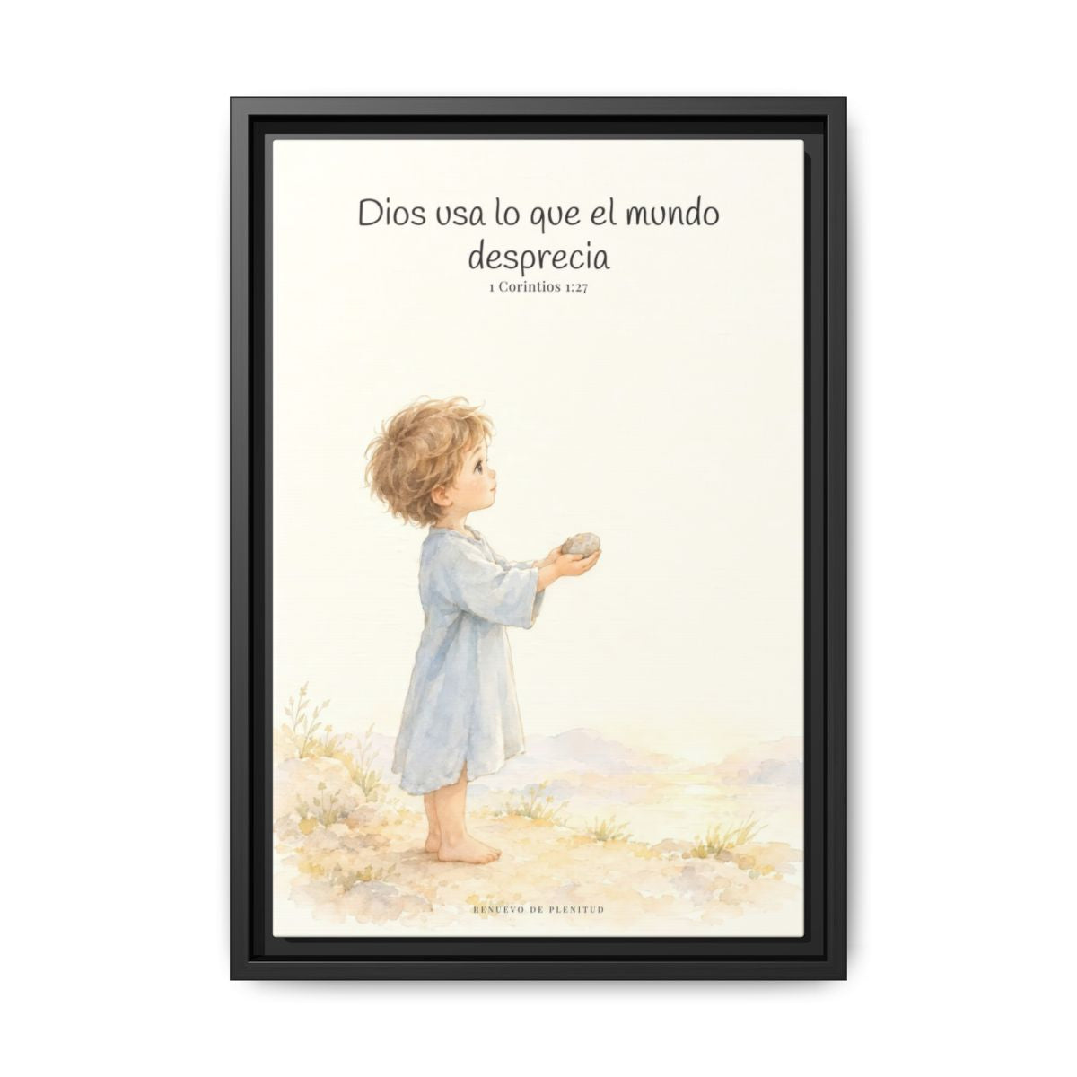 Dios usa lo que el mundo desprecia — Lienzo Cristiano Enmarcado | 1 Corintios 1:27 — 12×18 pulgadas, marco negro, vista frontal