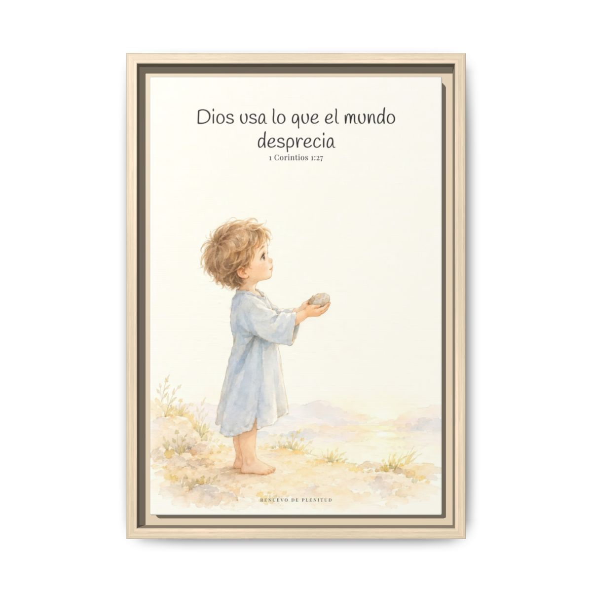 Dios usa lo que el mundo desprecia — Lienzo Cristiano Enmarcado | 1 Corintios 1:27 — 12×18 pulgadas, marco natural, vista frontal
