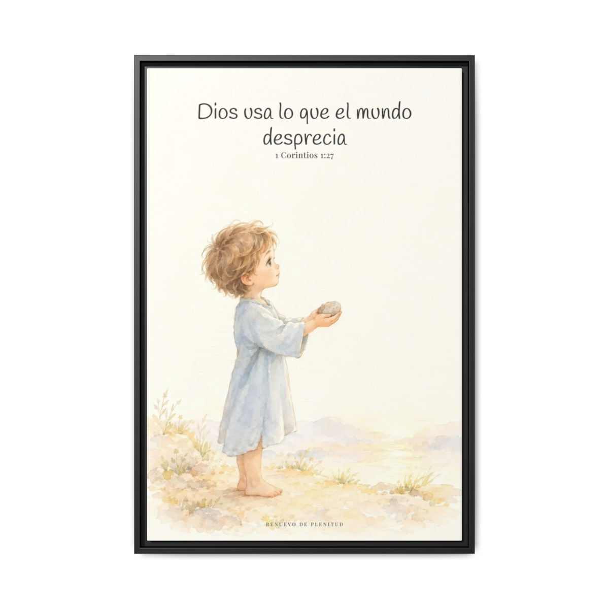 Dios usa lo que el mundo desprecia — Lienzo Cristiano Enmarcado | 1 Corintios 1:27 — 24×36 pulgadas, marco negro, vista frontal
