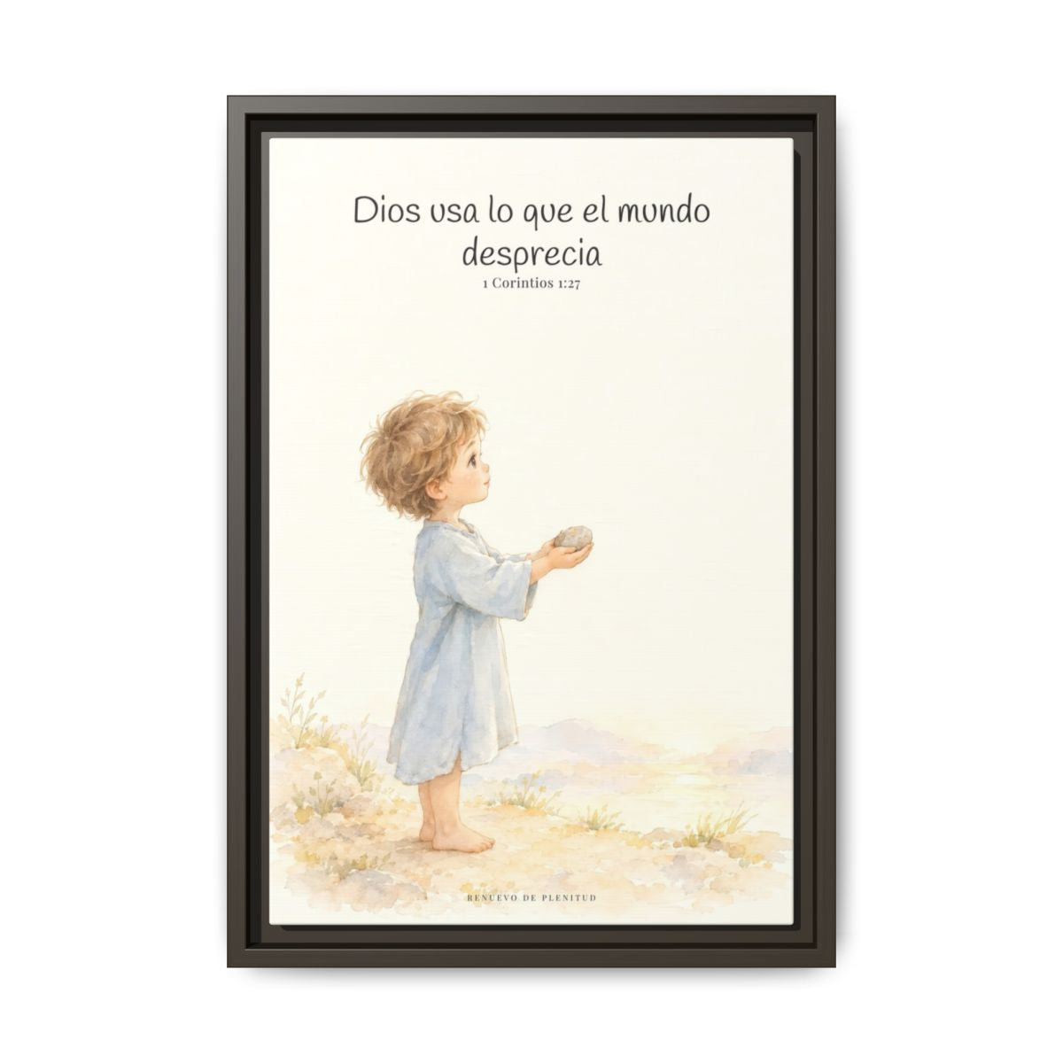 Dios usa lo que el mundo desprecia — Lienzo Cristiano Enmarcado | 1 Corintios 1:27 — 12×18 pulgadas, marco espresso, vista frontal