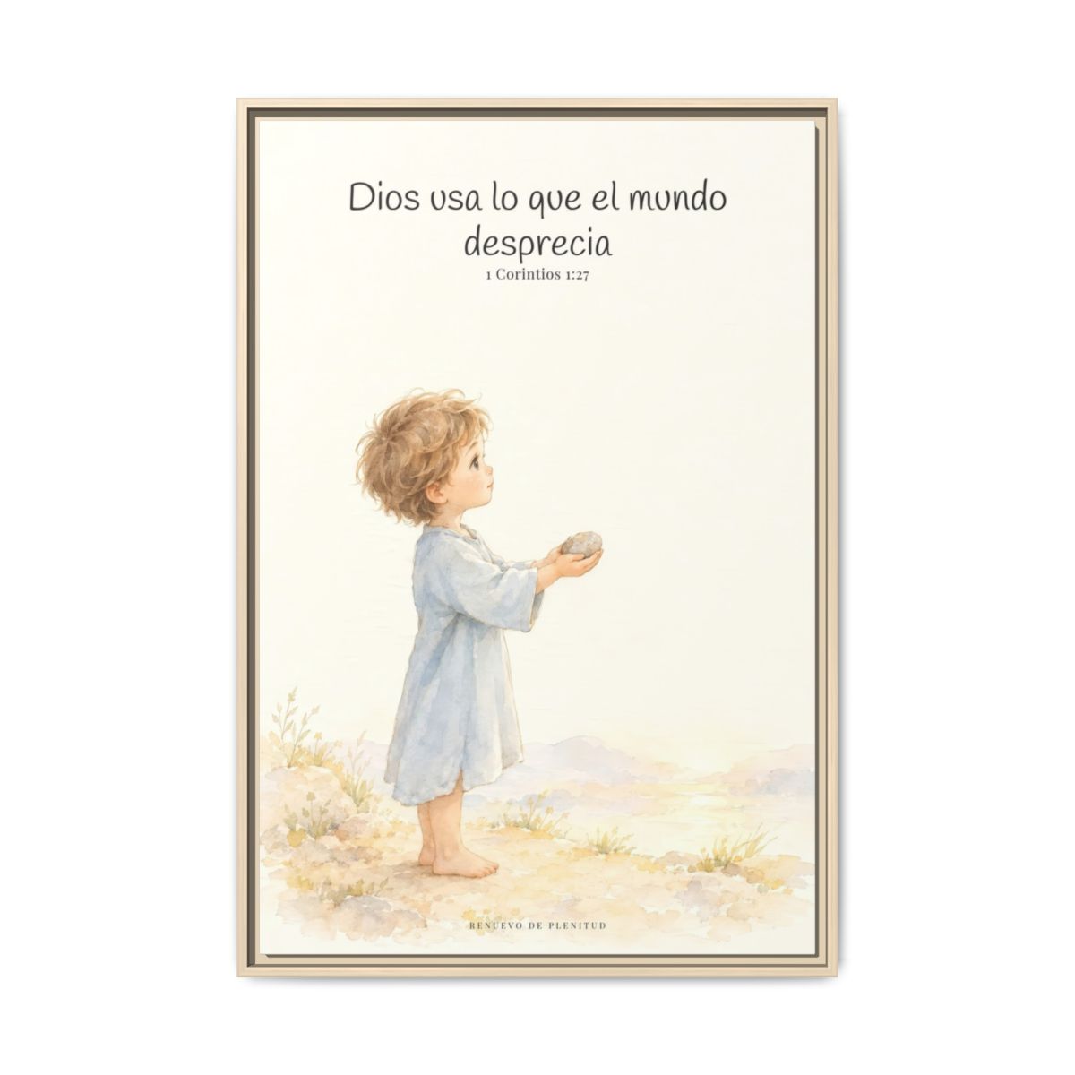 Dios usa lo que el mundo desprecia — Lienzo Cristiano Enmarcado | 1 Corintios 1:27 — 24×36 pulgadas, marco natural, vista frontal
