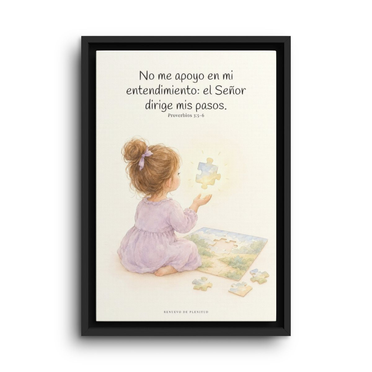 El Señor dirige mis pasos | Decoración cristiana enmarcada | Proverbios 3:5-6 — 12×18 pulgadas, marco negro, vista frontal
