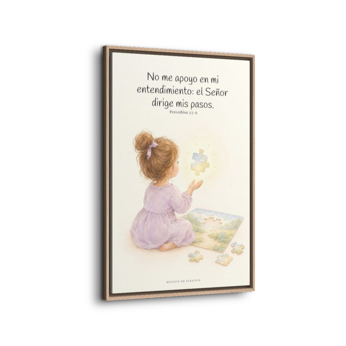 El Señor dirige mis pasos | Decoración cristiana enmarcada | Proverbios 3:5-6 — 24×36 pulgadas, marco natural, vista lateral del marco flotante