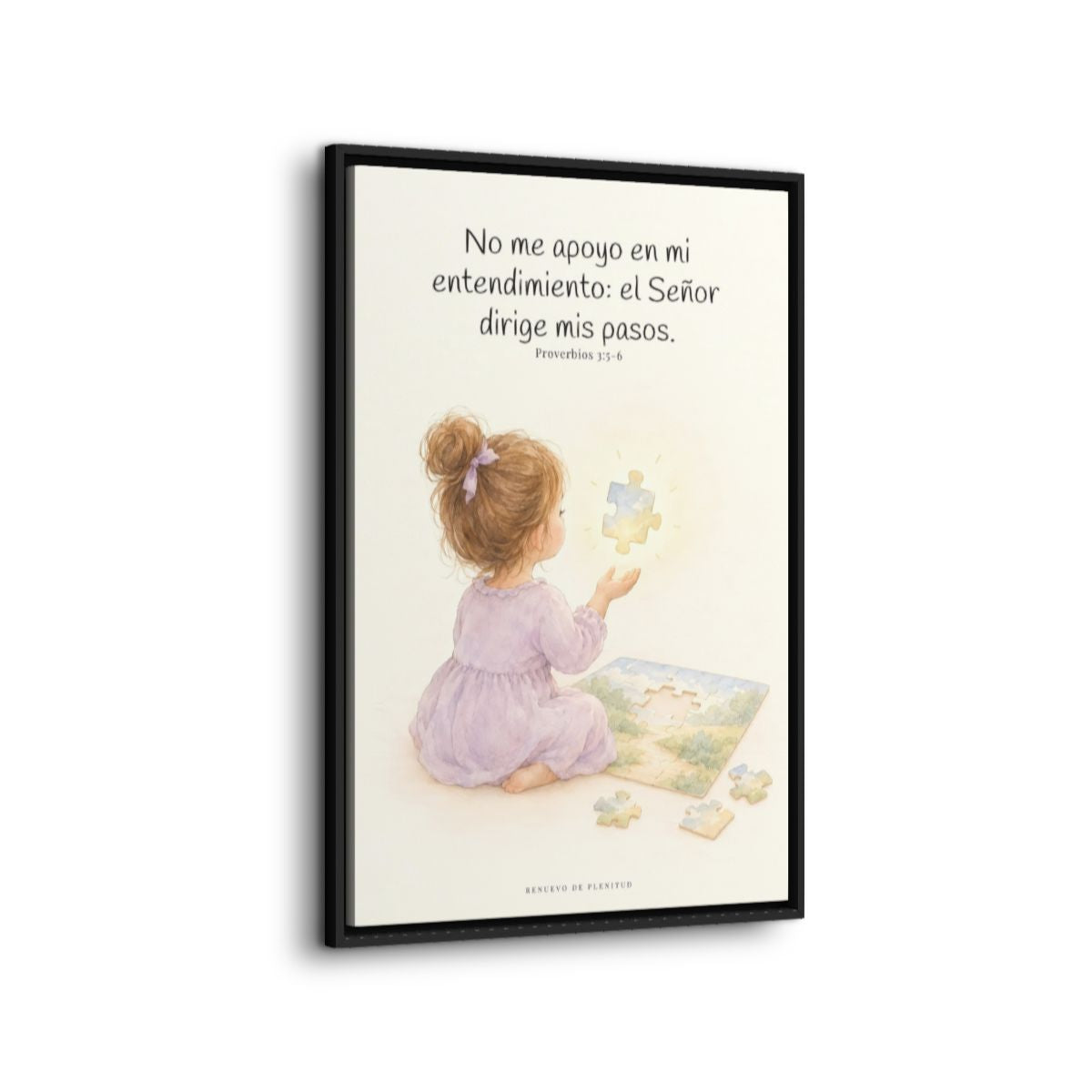 El Señor dirige mis pasos | Decoración cristiana enmarcada | Proverbios 3:5-6 — 24×36 pulgadas, marco negro, vista lateral del marco flotante