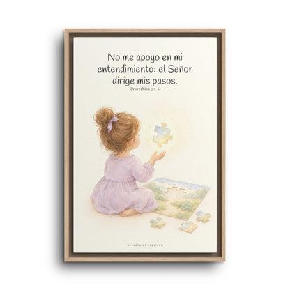 El Señor dirige mis pasos | Decoración cristiana enmarcada | Proverbios 3:5-6 — 16×24 pulgadas, marco natural, vista frontal