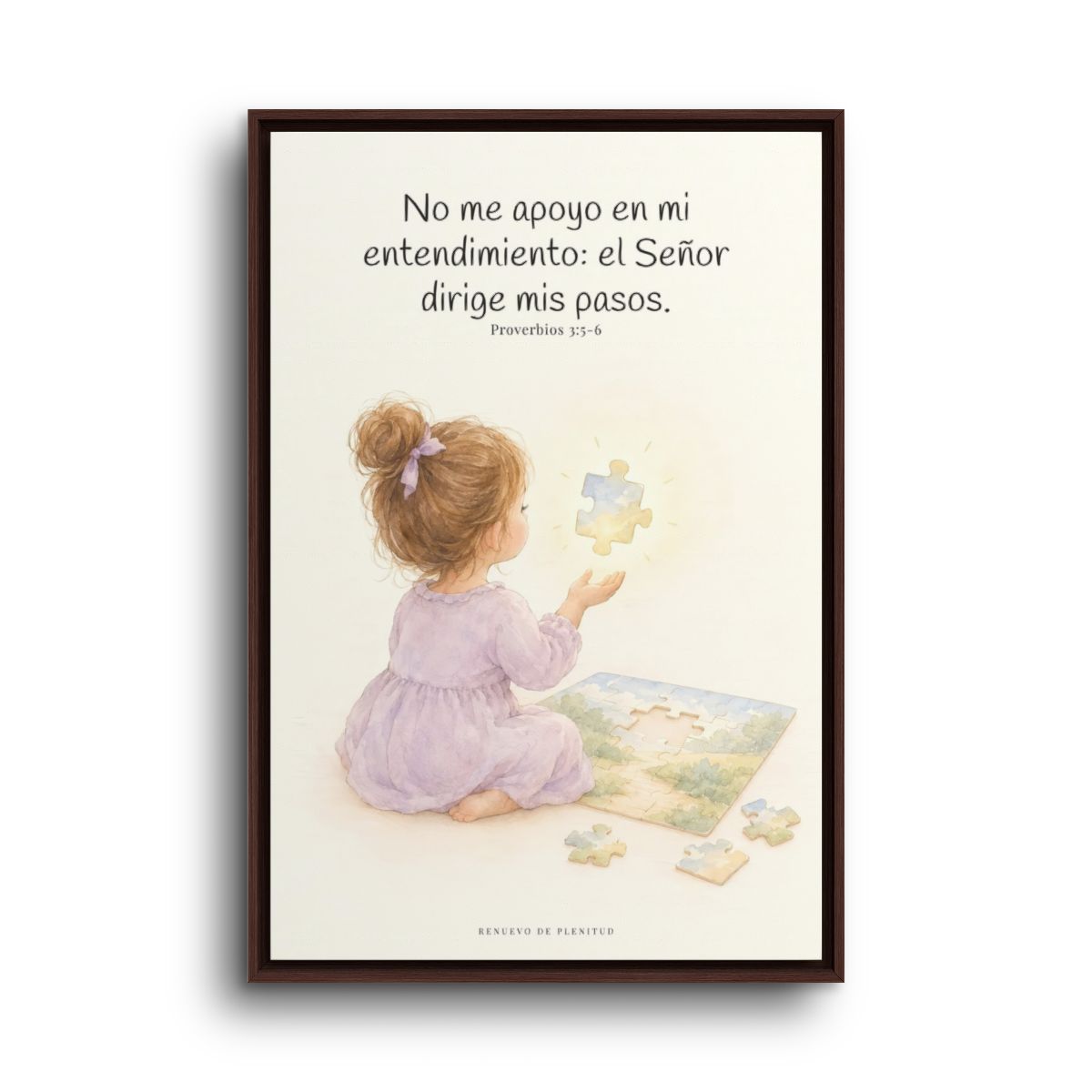 El Señor dirige mis pasos | Decoración cristiana enmarcada | Proverbios 3:5-6 — 24×36 pulgadas, marco espresso, vista frontal