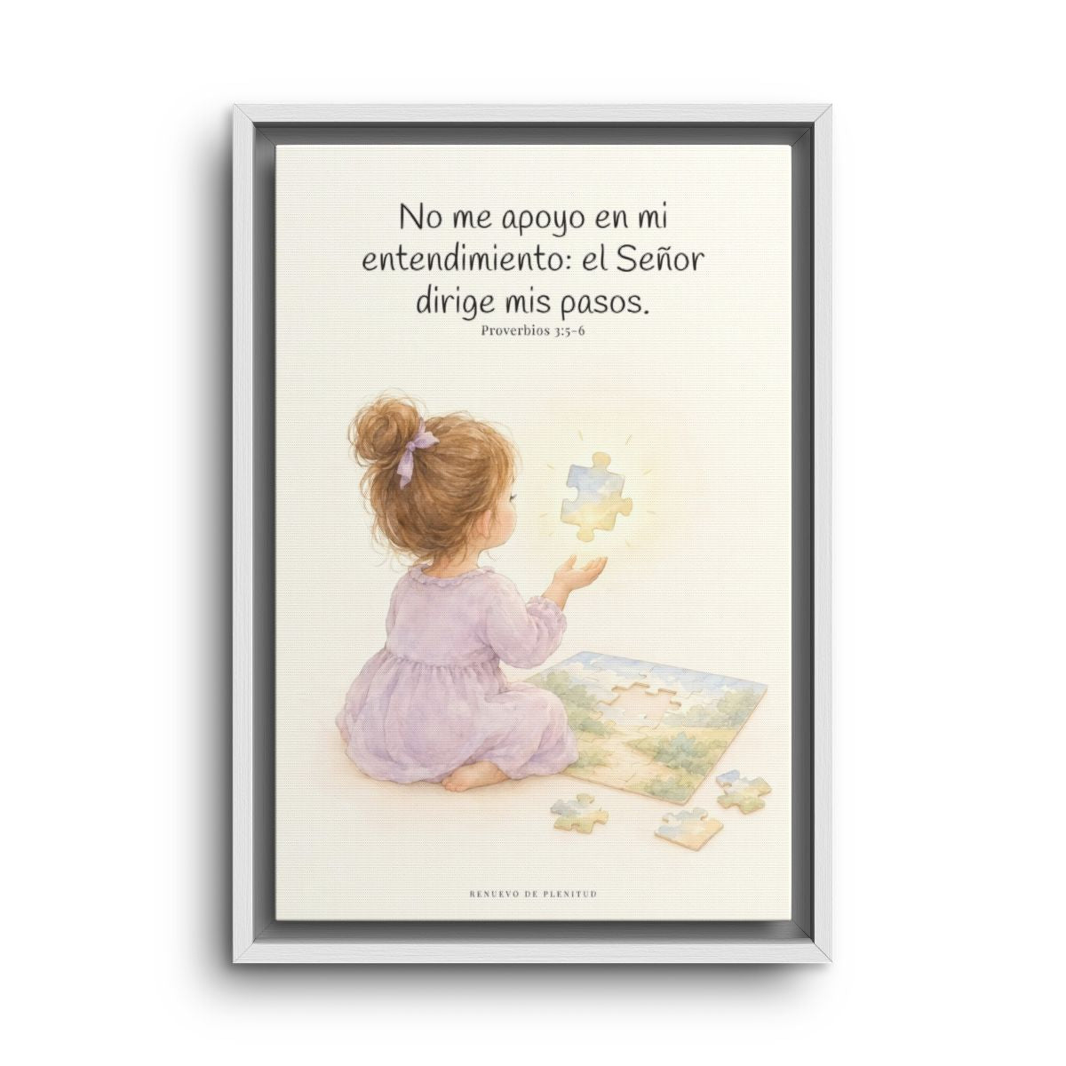 El Señor dirige mis pasos | Decoración cristiana enmarcada | Proverbios 3:5-6 — 12×18 pulgadas, marco blanco, vista frontal