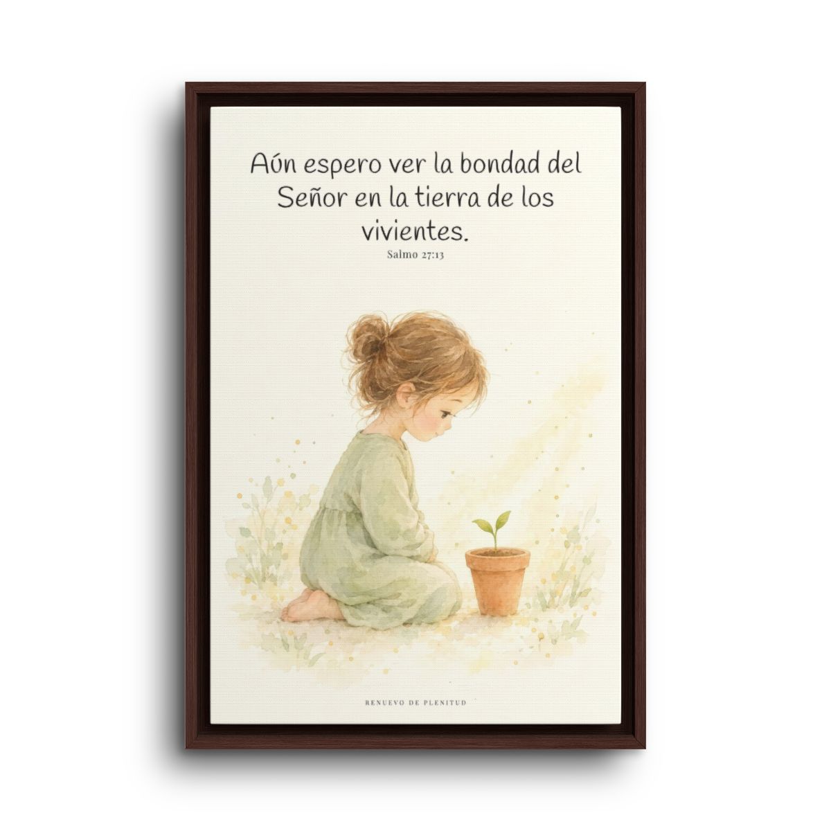 El Señor es bueno y yo veré su bondad | Cuadro bíblico para el hogar | Salmo 27:13 — 16×24 pulgadas, marco espresso, vista frontal