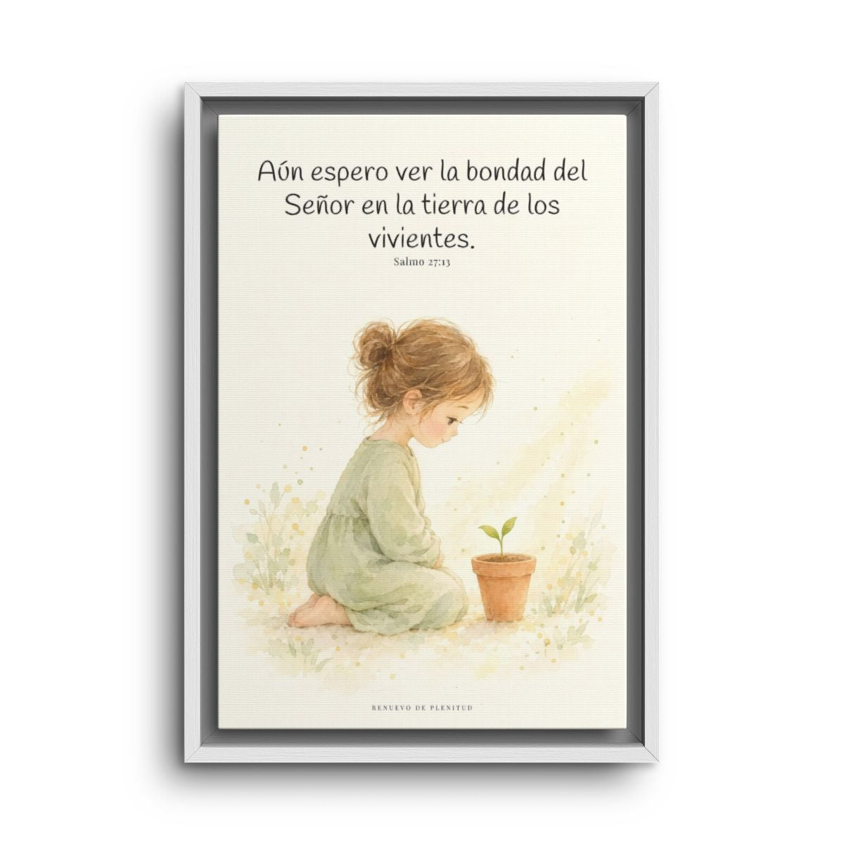 El Señor es bueno y yo veré su bondad | Cuadro bíblico para el hogar | Salmo 27:13 — 12×18 pulgadas, marco blanco, vista frontal