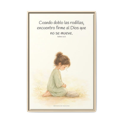 El Señor es la Roca donde descanso | Cuadro de fe enmarcado | Salmo 95:6 — 24×36 pulgadas, marco natural, vista frontal