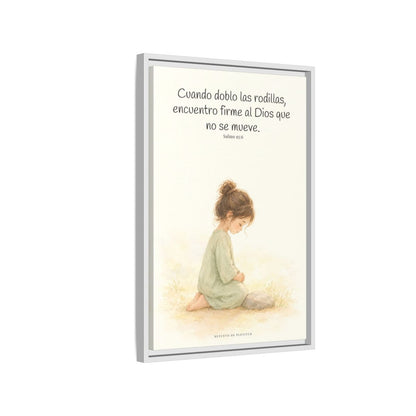 El Señor es la Roca donde descanso | Cuadro de fe enmarcado | Salmo 95:6 — 16×24 pulgadas, marco blanco, vista lateral del marco flotante