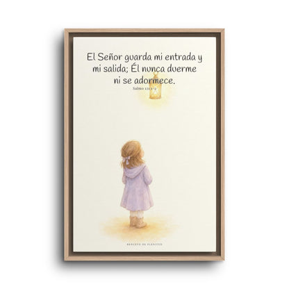 El Señor guarda mi entrada y mi salida | Decoración de fe para pared | Salmo 121:1-2 — 16×24 pulgadas, marco natural, vista frontal
