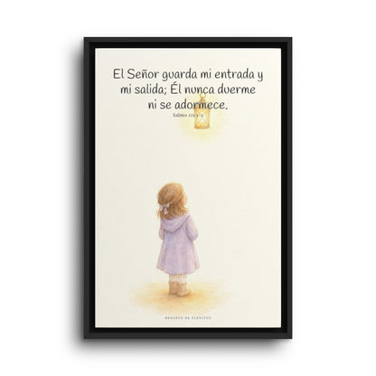 El Señor guarda mi entrada y mi salida | Decoración de fe para pared | Salmo 121:1-2 — 16×24 pulgadas, marco negro, vista frontal