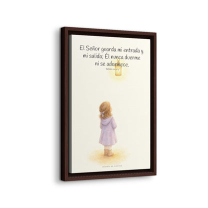 El Señor guarda mi entrada y mi salida | Decoración de fe para pared | Salmo 121:1-2 — 12×18 pulgadas, marco espresso, vista lateral del marco flotante