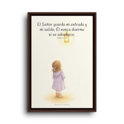 El Señor guarda mi entrada y mi salida | Decoración de fe para pared | Salmo 121:1-2 — 16×24 pulgadas, marco espresso, vista frontal