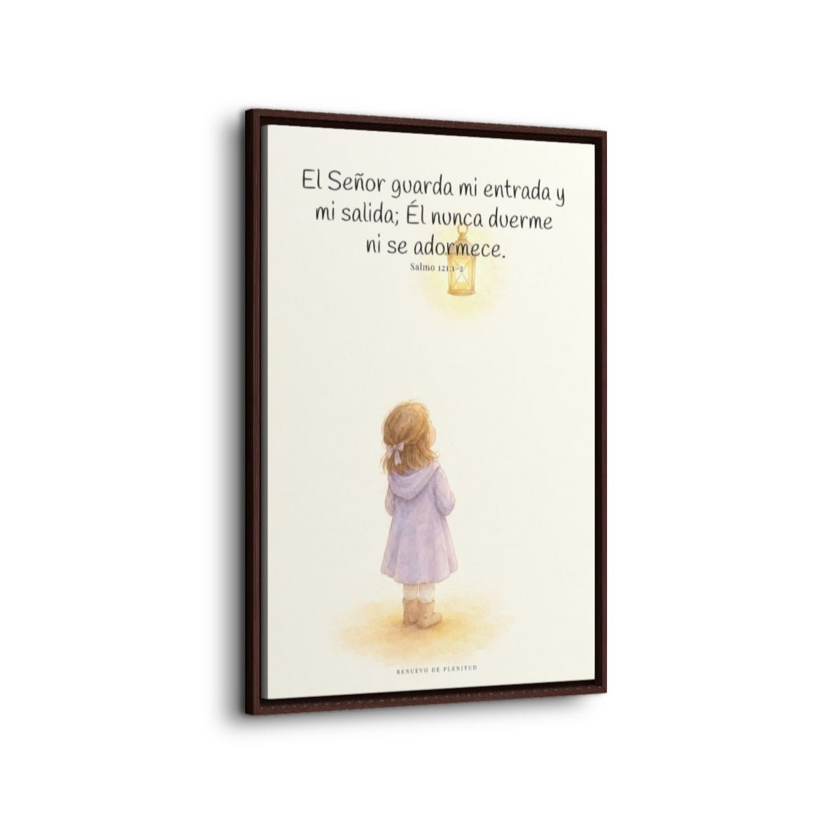 El Señor guarda mi entrada y mi salida | Decoración de fe para pared | Salmo 121:1-2 — 24×36 pulgadas, marco espresso, vista lateral del marco flotante