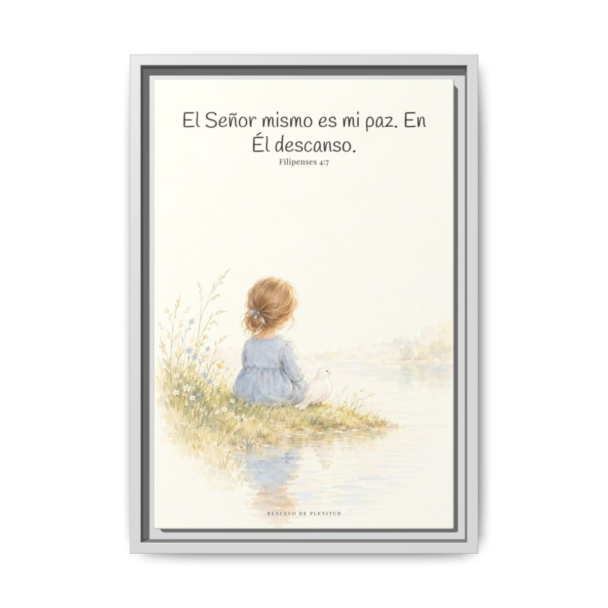 El Señor mismo es mi paz — Lienzo Cristiano Enmarcado | Filipenses 4:7 — 12×18 pulgadas, marco blanco, vista frontal