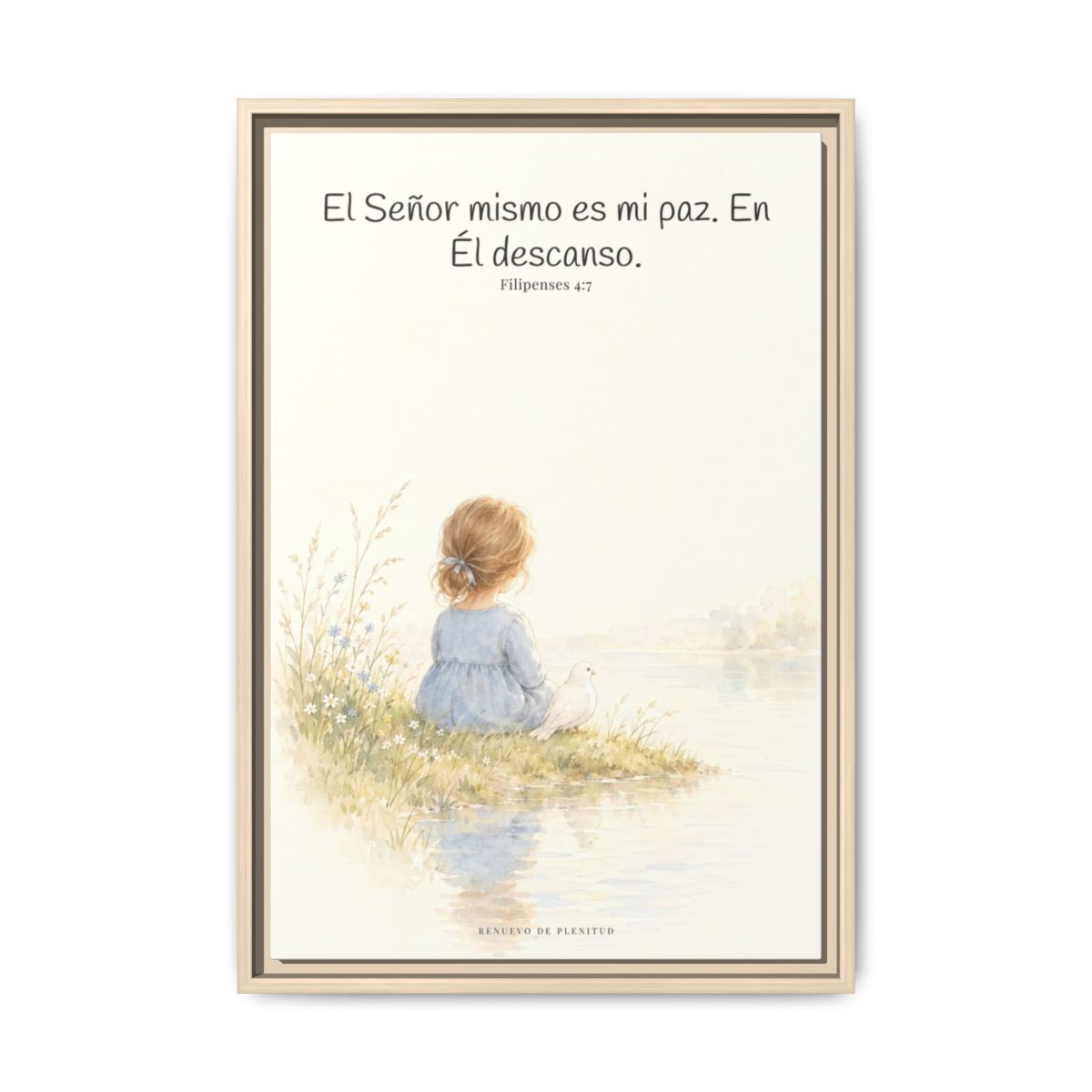 El Señor mismo es mi paz — Lienzo Cristiano Enmarcado | Filipenses 4:7 — 16×24 pulgadas, marco natural, vista frontal