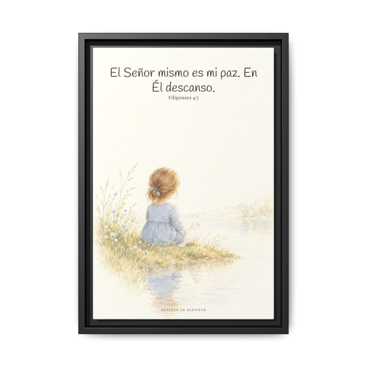 El Señor mismo es mi paz — Lienzo Cristiano Enmarcado | Filipenses 4:7 — 12×18 pulgadas, marco negro, vista frontal