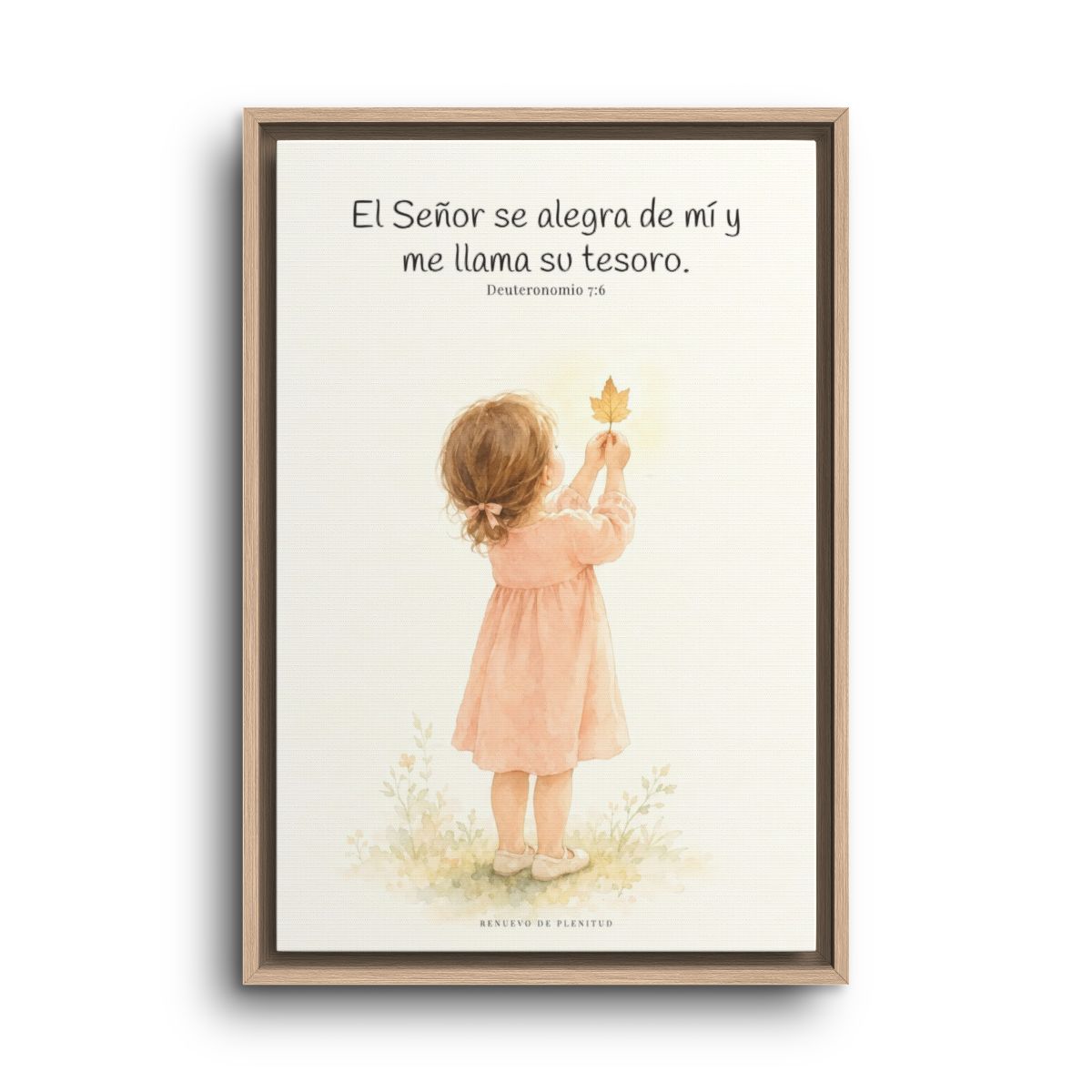 El Señor se alegra de mí | Decoración cristiana enmarcada | Deuteronomio 7:6 — 16×24 pulgadas, marco natural, vista frontal