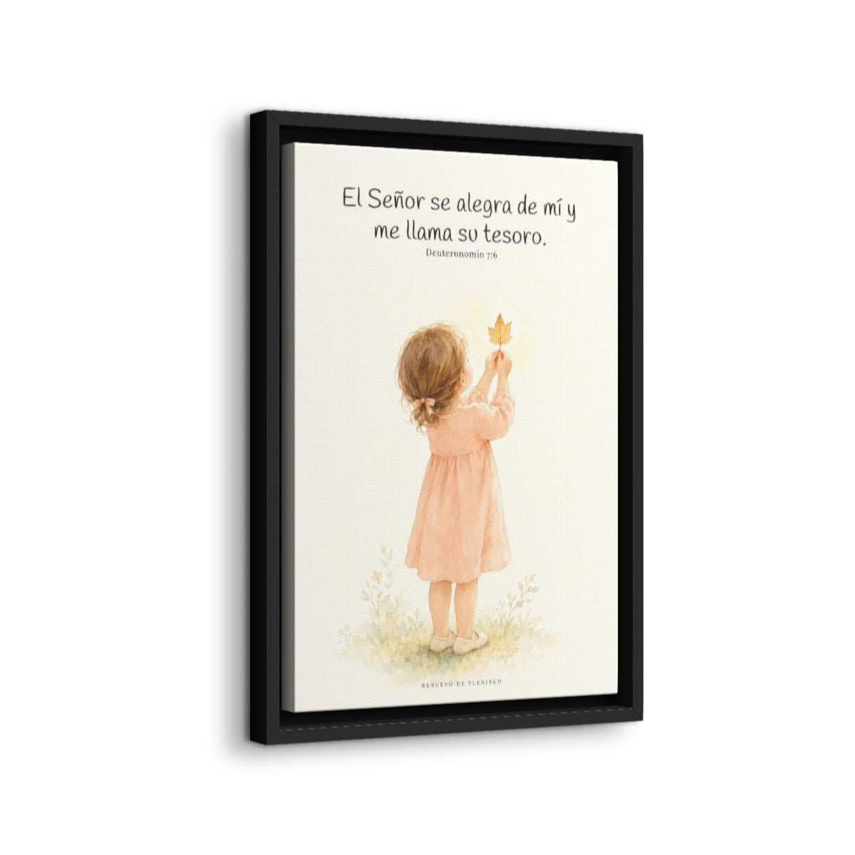 El Señor se alegra de mí | Decoración cristiana enmarcada | Deuteronomio 7:6 — 12×18 pulgadas, marco negro, vista lateral del marco flotante
