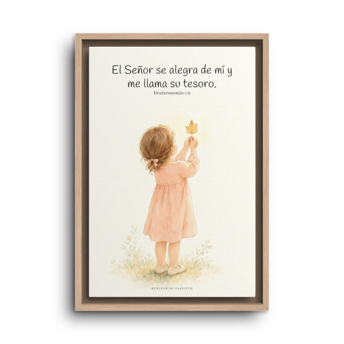 El Señor se alegra de mí | Decoración cristiana enmarcada | Deuteronomio 7:6 — 12×18 pulgadas, marco natural, vista frontal