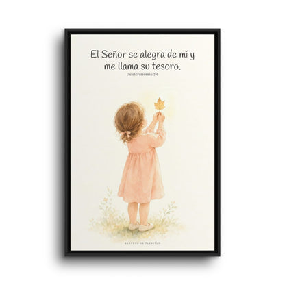 El Señor se alegra de mí | Decoración cristiana enmarcada | Deuteronomio 7:6 — 24×36 pulgadas, marco negro, vista frontal