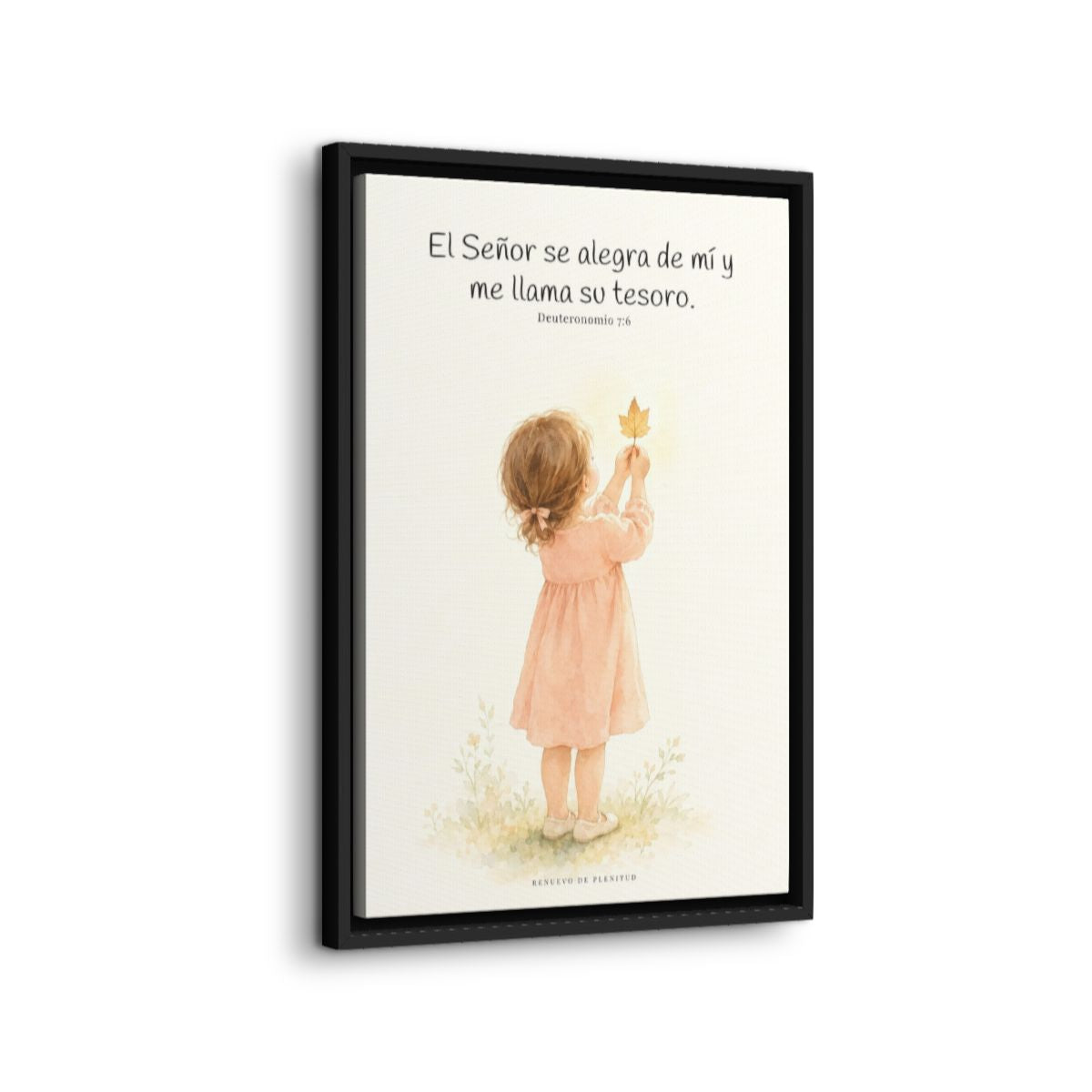 El Señor se alegra de mí | Decoración cristiana enmarcada | Deuteronomio 7:6 — 16×24 pulgadas, marco negro, vista lateral del marco flotante