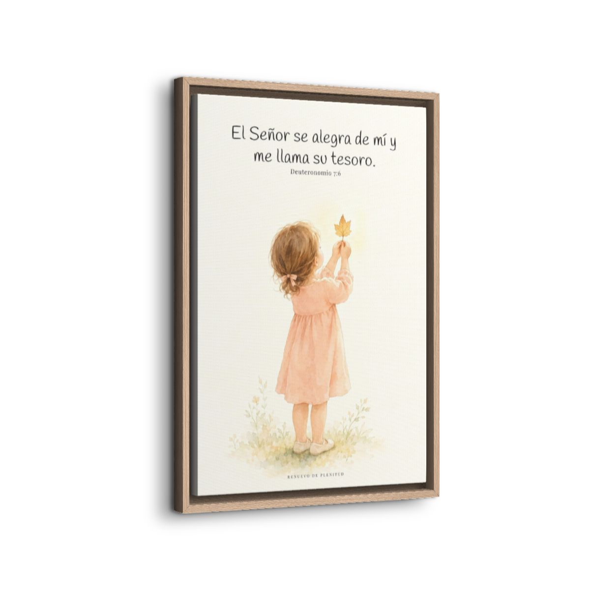 El Señor se alegra de mí | Decoración cristiana enmarcada | Deuteronomio 7:6 — 16×24 pulgadas, marco natural, vista lateral del marco flotante