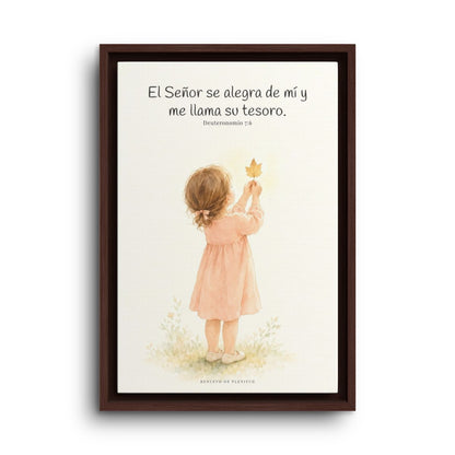 El Señor se alegra de mí | Decoración cristiana enmarcada | Deuteronomio 7:6 — 12×18 pulgadas, marco espresso, vista frontal
