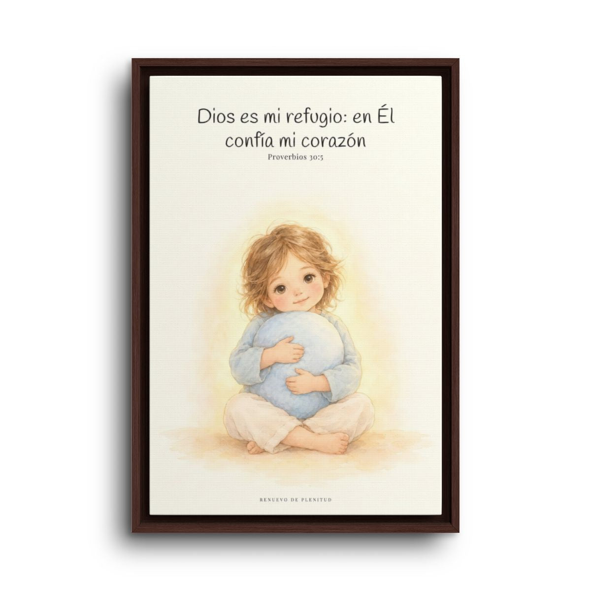 En Dios encuentro mi refugio | Cuadro bíblico para el hogar | Proverbios 30:5 — 16×24 pulgadas, marco espresso, vista frontal
