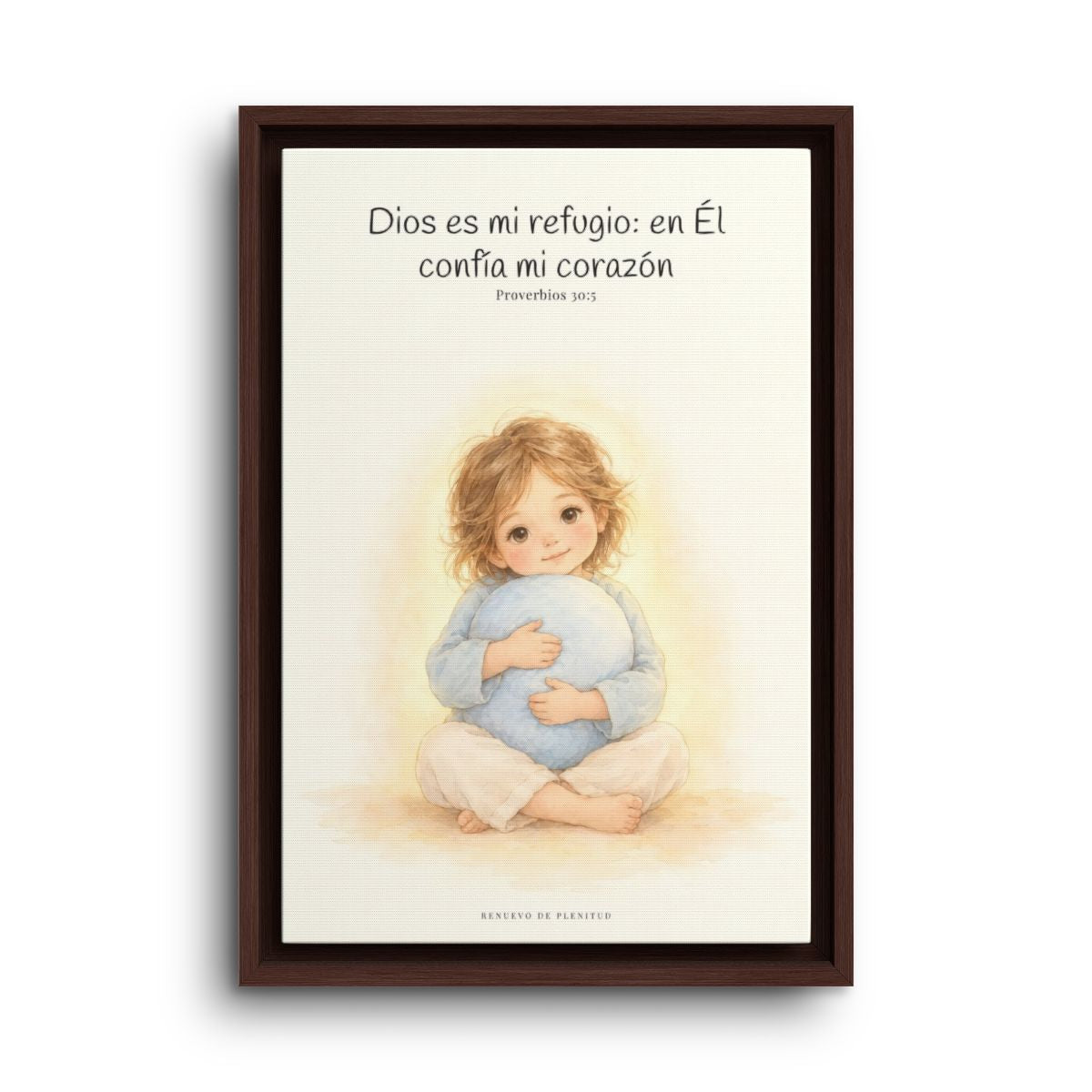 En Dios encuentro mi refugio | Cuadro bíblico para el hogar | Proverbios 30:5 — 12×18 pulgadas, marco espresso, vista frontal