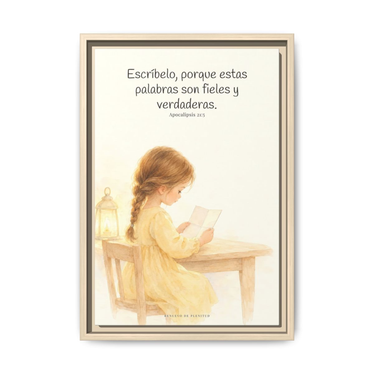 Estas palabras son fieles y verdaderas — Lienzo Cristiano Enmarcado | Apocalipsis 21:5 — 12×18 pulgadas, marco natural, vista frontal
