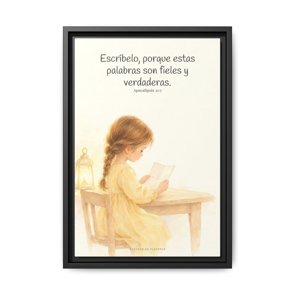 Estas palabras son fieles y verdaderas — Lienzo Cristiano Enmarcado | Apocalipsis 21:5 — 12×18 pulgadas, marco negro, vista frontal
