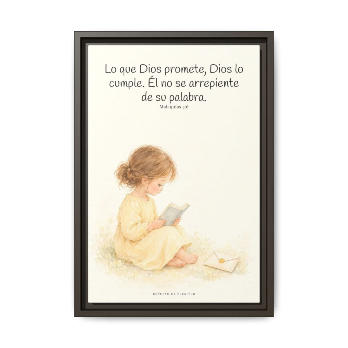 Jehová es el Dios que mantiene su palabra — Lienzo Cristiano Enmarcado | Malaquías 3:6 — 12×18 pulgadas, marco espresso, vista frontal