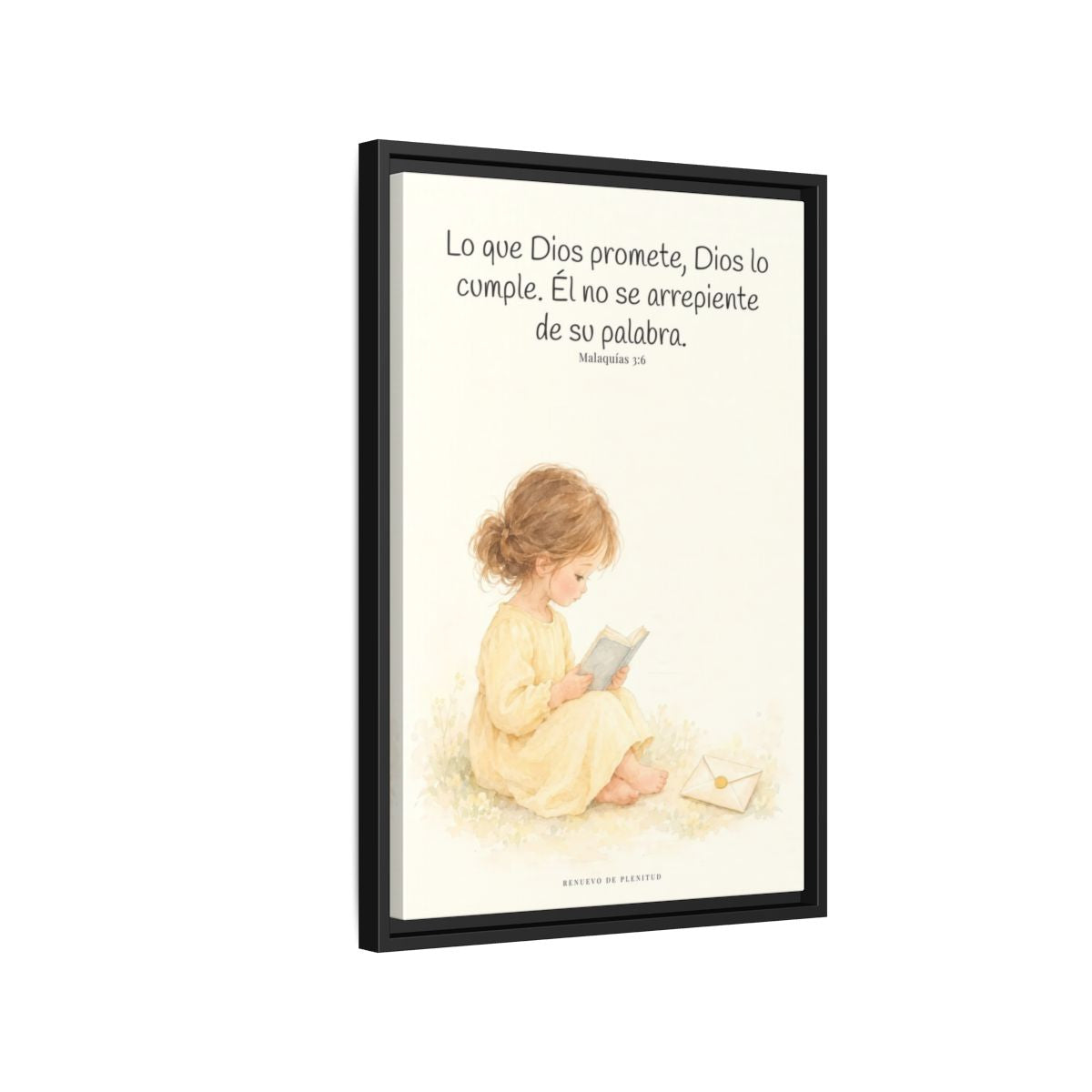 Jehová es el Dios que mantiene su palabra — Lienzo Cristiano Enmarcado | Malaquías 3:6 — 16×24 pulgadas, marco negro, vista lateral del marco flotante