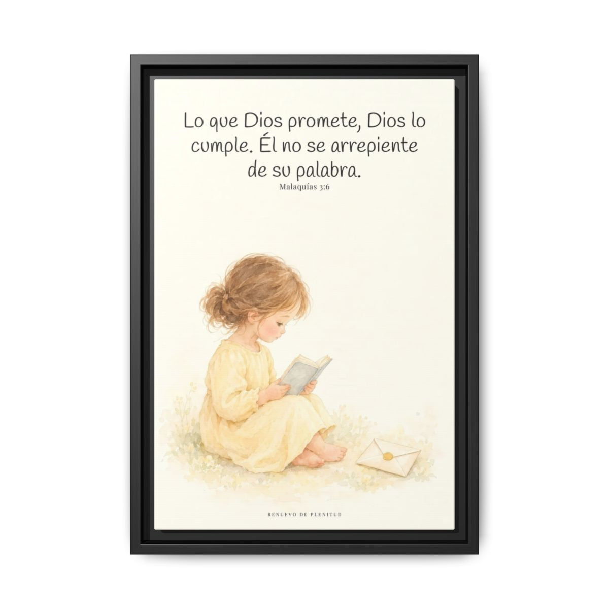 Jehová es el Dios que mantiene su palabra — Lienzo Cristiano Enmarcado | Malaquías 3:6 — 12×18 pulgadas, marco negro, vista frontal