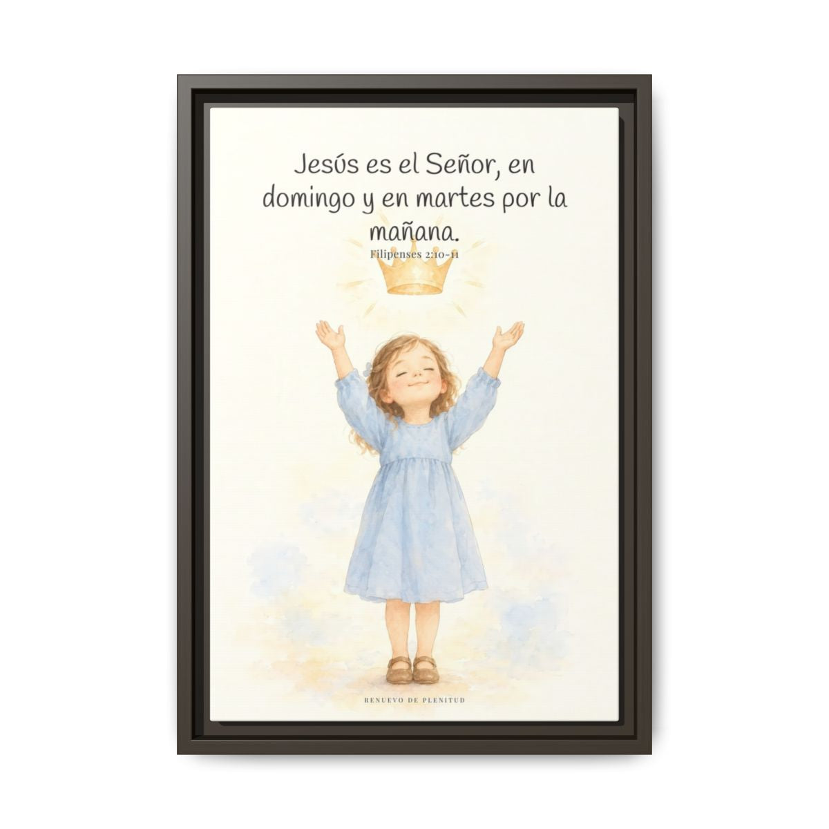 Jesús es el Señor — Lienzo Cristiano Enmarcado | Filipenses 2:10-11 — 12×18 pulgadas, marco espresso, vista frontal
