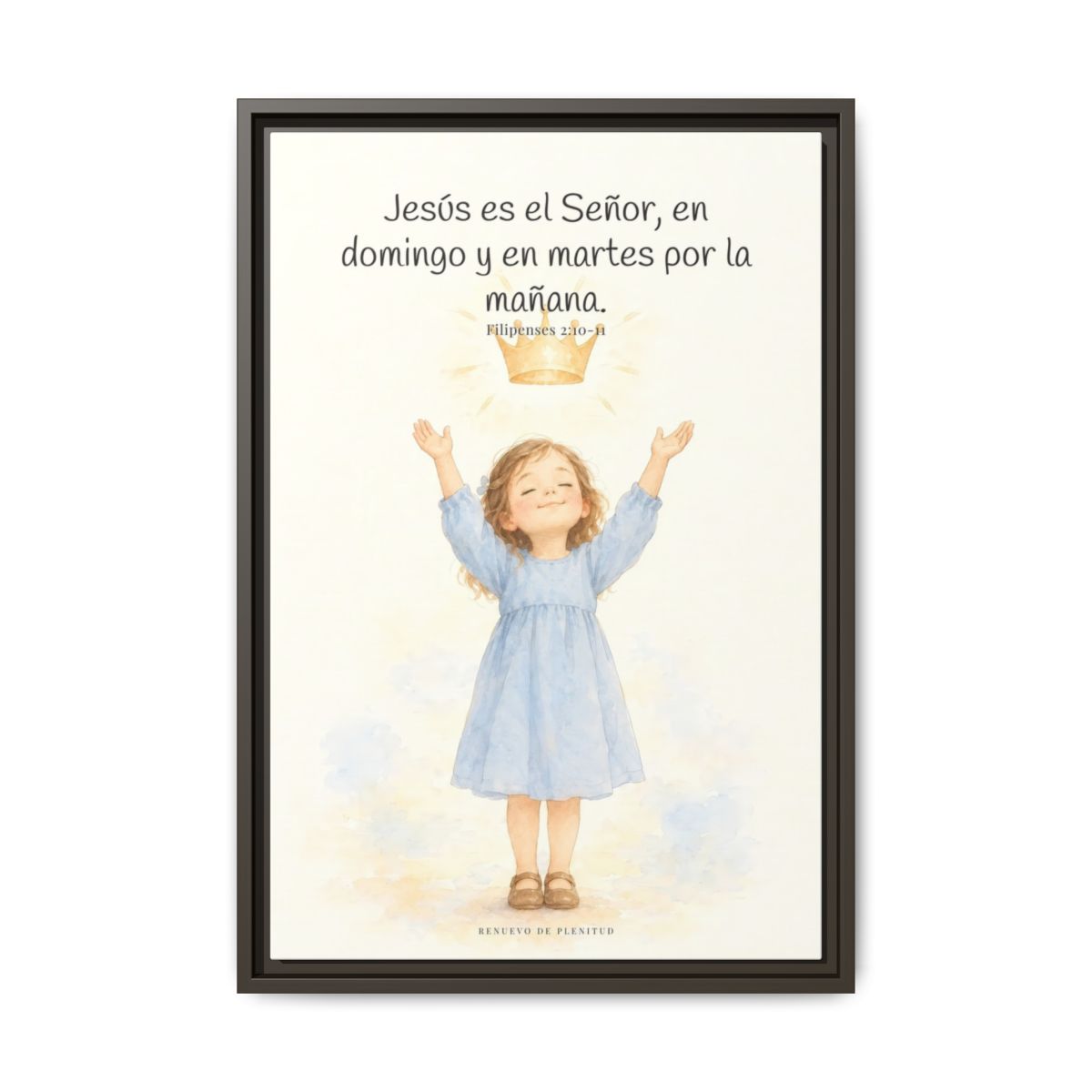 Jesús es el Señor — Lienzo Cristiano Enmarcado | Filipenses 2:10-11 — 16×24 pulgadas, marco espresso, vista frontal