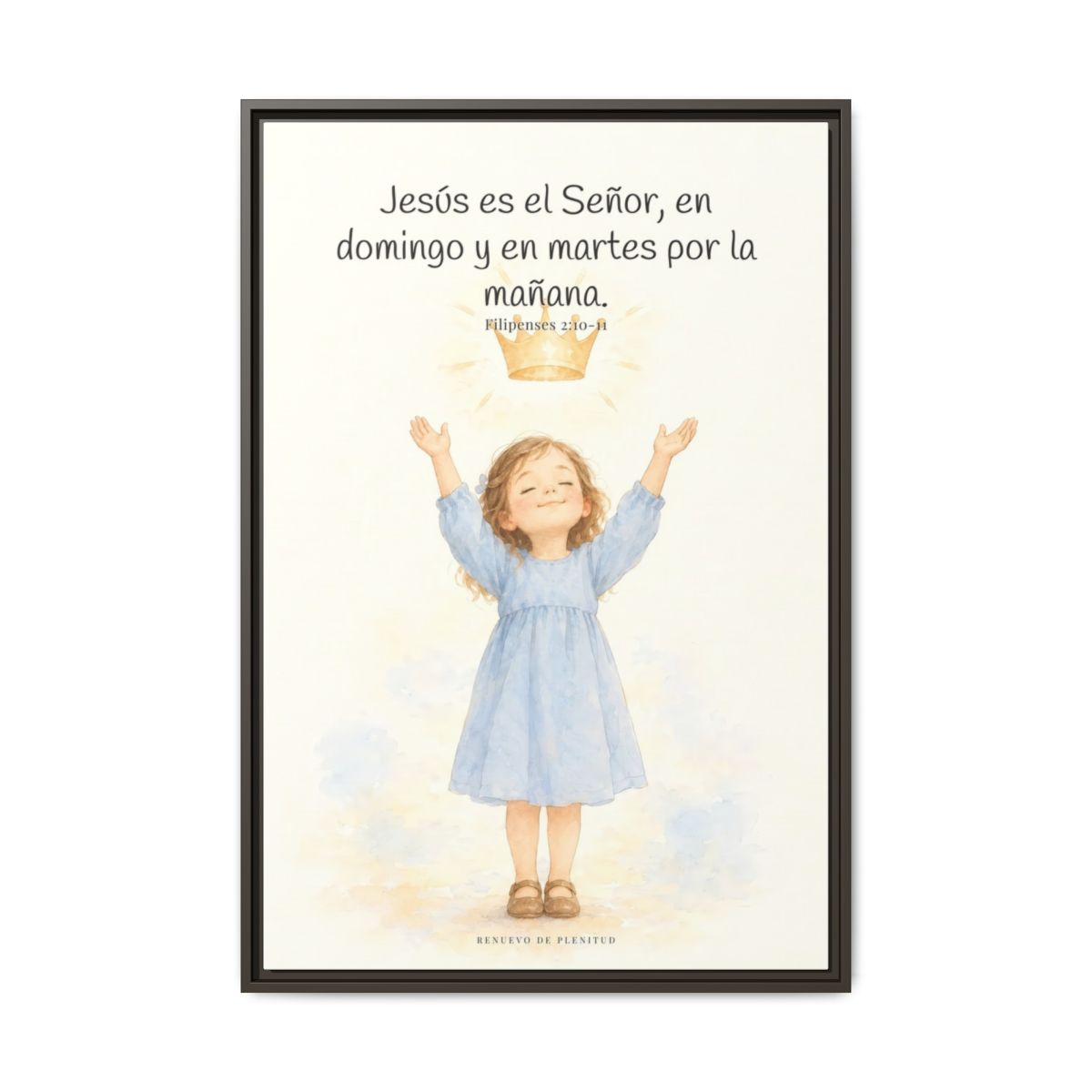 Jesús es el Señor — Lienzo Cristiano Enmarcado | Filipenses 2:10-11 — 24×36 pulgadas, marco espresso, vista frontal