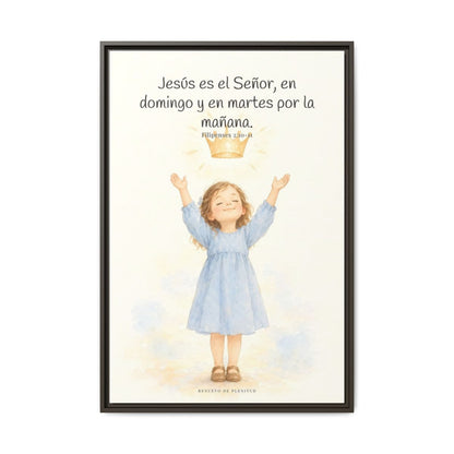 Jesús es el Señor — Lienzo Cristiano Enmarcado | Filipenses 2:10-11 — 24×36 pulgadas, marco espresso, vista frontal