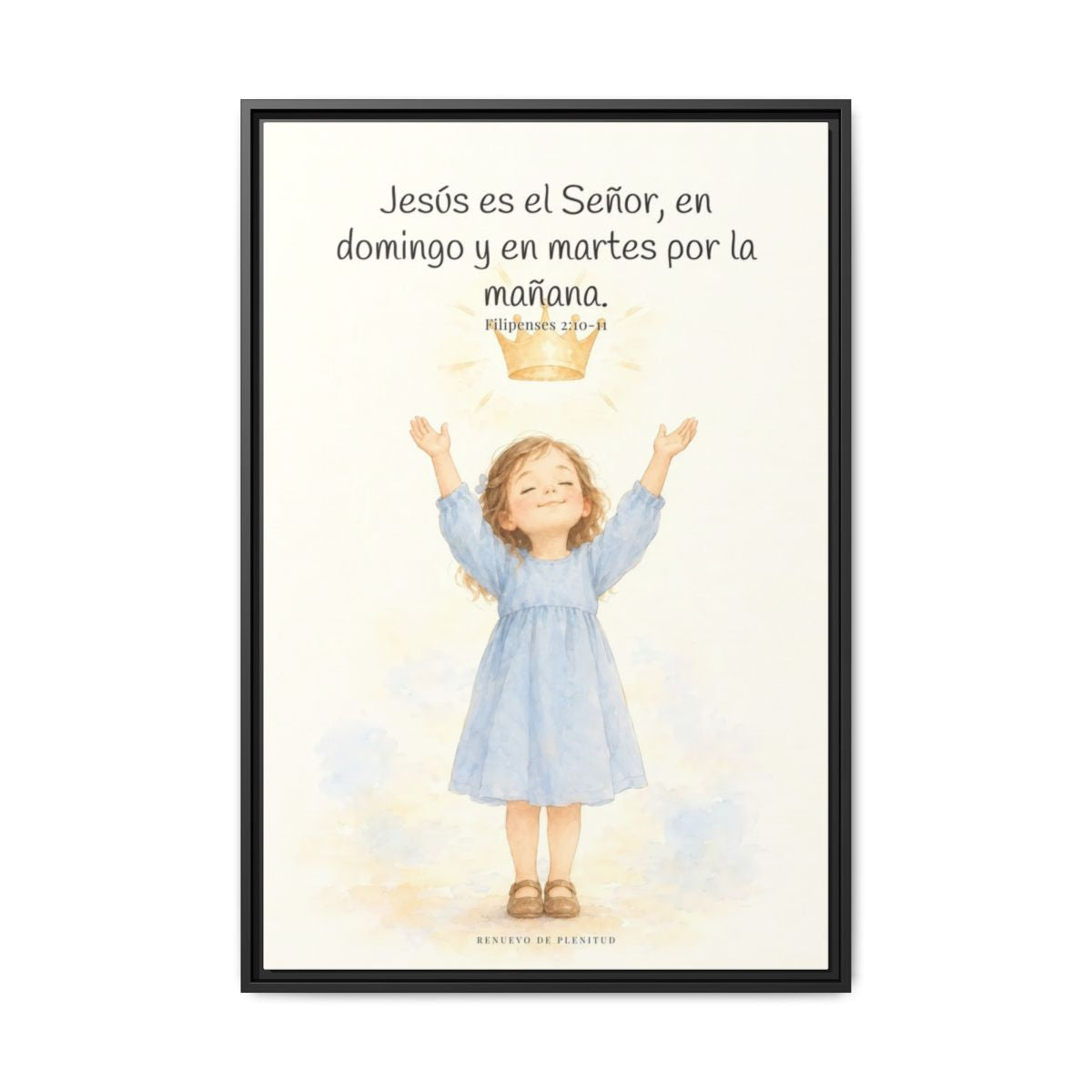 Jesús es el Señor — Lienzo Cristiano Enmarcado | Filipenses 2:10-11 — 24×36 pulgadas, marco negro, vista frontal