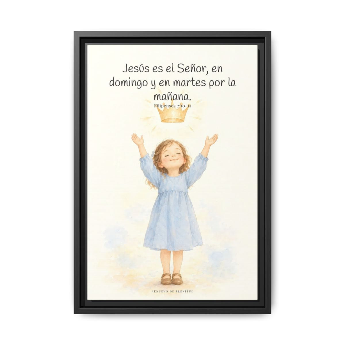 Jesús es el Señor — Lienzo Cristiano Enmarcado | Filipenses 2:10-11 — 12×18 pulgadas, marco negro, vista frontal